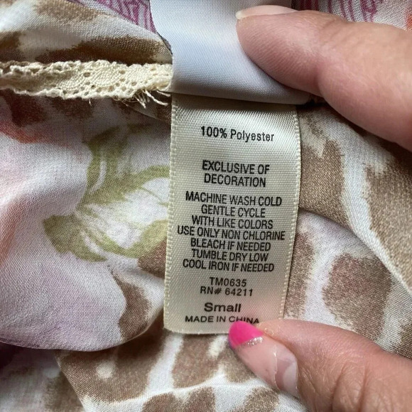In Bloom by Jonquil Silky Robe Sz S Floral Print Ruffle Sleeve Fairy Cottagecore - Picture 4 of 9